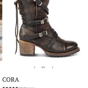 Freebird Dark Brown and Black  Leather Moto Boots